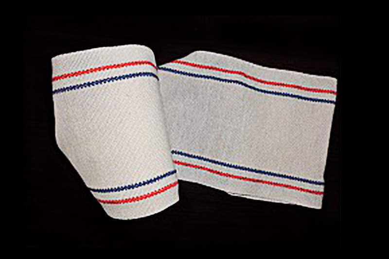 Bandage en coton uni avec lignes rouges ou bleues